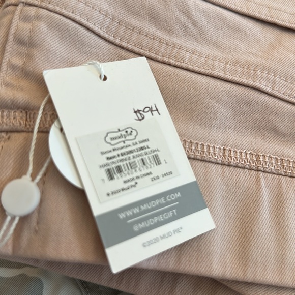 Mudpie Harlyn fringe jeans (blush) - Picture 2 of 2